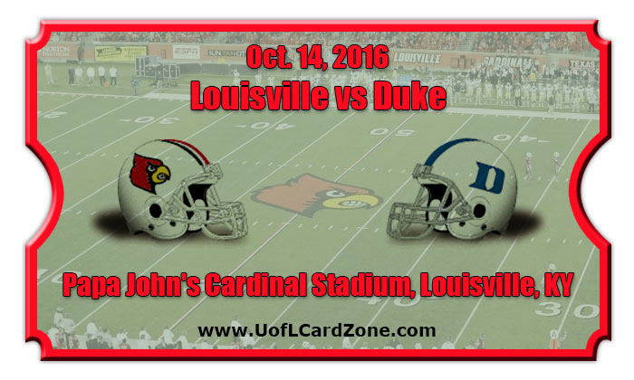 Louisville Cardinals vs Duke Blue Devils Football Tickets | Oct. 14, 2016